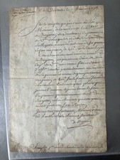 Ancien Document 1773 Valet de chambre du roi au Louvre baron de Champlost ?
