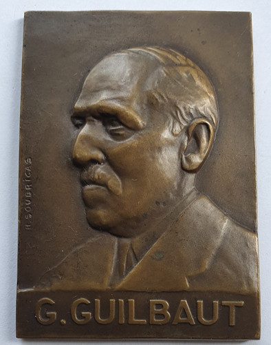 Médaille plaque bronze - médaille,