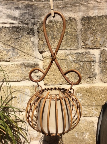 Suspension vintage rotin - vintage,