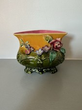 ANCIENNE BARBOTINE CACHE POT JARDINIERE fleur