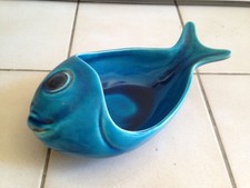 Ancien vide poche  Craquelé  en forme de Poisson   CHAROLLES  mollin  Tbe
