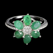 925 Bague en Argent Ovale Vert