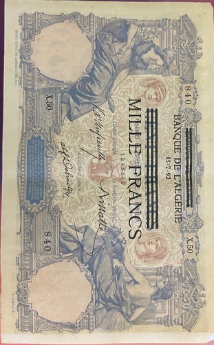 Billet 1000 francs - billet, 100