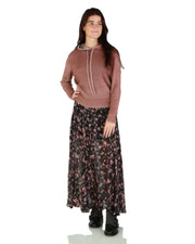 Pull à capuche cachemire rose