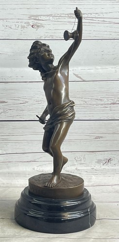 Statue garçon bronze - statue, en