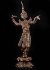 Ancienne Statuette en Bronze Danseuse Apsara Khmer Cambodge XXe