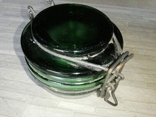 Ancien bocal Terrine En Verre Solidex De Couleur Verte 250ml.