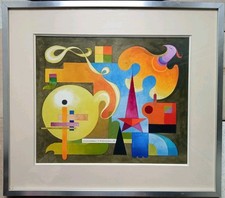 Grande Aquarelle Gouache Abstraction  Signé Jean Adrien Mercier Angers 