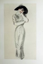 Paul-César HELLEU : Mademoiselle Medjé Conquy timide, GRAVURE, 1913