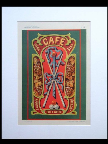Enseigne cafe billard 1900 - cafe,