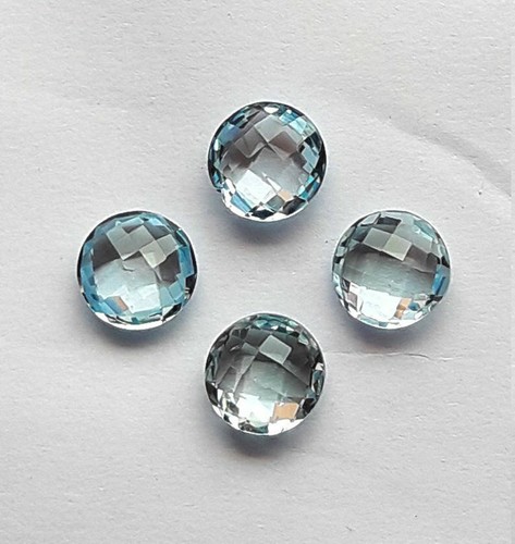 Topaze bleu facettes rond - topaze,