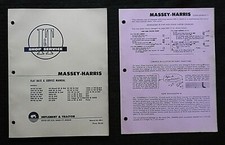 1953 MASSEY HARRIS 20 22 30 44 55 81 82 101 102 201 202 203 TRACTEUR I&T MANUEL