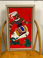 Peinture Siv Holme 1971 / Homme Africain Jouant Du Tambour / Art Ethnique 