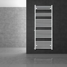 Radiateur porte serviette en acier blanc forme droite montage mural 600x1600 mm