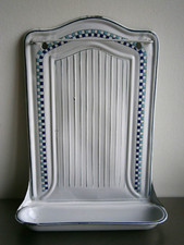 Porte louche Egouttoir Email B&B décor Damier Cuisine Vintage Ancien