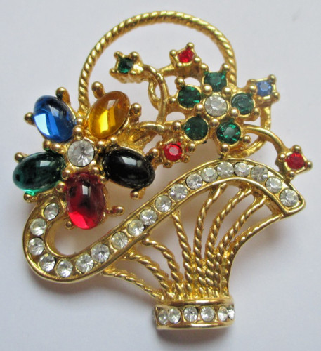 élégante broche panier - broche,