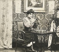 France Scène coquine La Puce Femme Mode c1900 Photo Stereo Vintage §n4