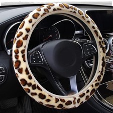 Housse de volant de voiture motif léopard universelle antidérapante chaude po...