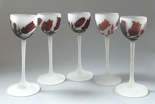 Verres pâte verre gravé - 5,