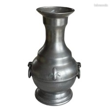 Grand vase en étain décor à la fleur de lys - poids 2,3kg