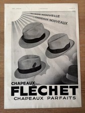 Publicité 1935 Chapeau feutre Fléchet pour homme / Chaussures UNIC hommes - 2581