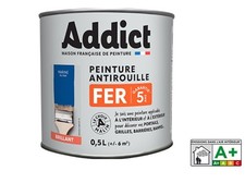 Peinture fer glycéro antirouille bleu marine brillant 0.5L ADDICT décoration pro
