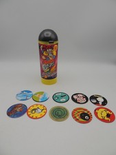 Pog Chupa Chup's - Tube Boite Chupa Caps + 10 Pogs Chupa Caps
