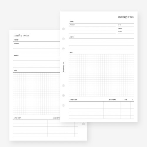 Meeting notes planner - meeting,