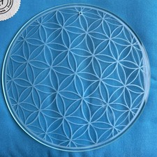 Plateau  Fleur De Vie en verre 