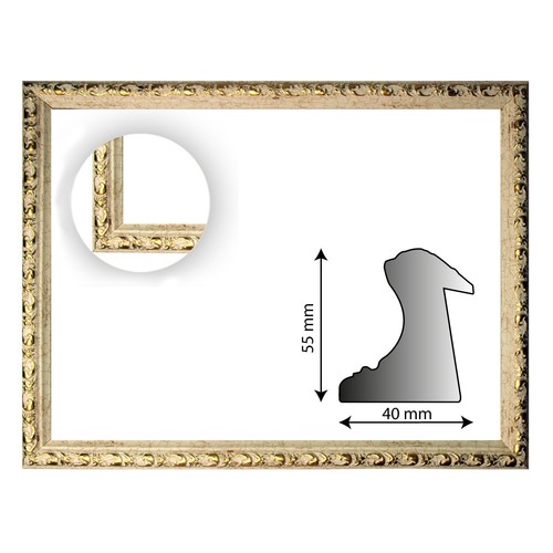 Cadre baroque blanc finement - blanc,