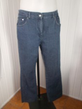 Pantalon foncé droit taille haute stretch MISE AU GREEN W36 46 brodé 3 vaches