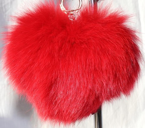 Vison cœur fourrure pendentif - fourrure,