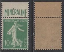 TYPE SEMEUSE -  PUB. MINERALINE /1924 # 188A - 10 C.  VERT ** MNH /COTE 725.00 €