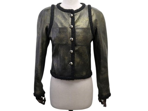 Veste blouson chanel cuir - blouson,