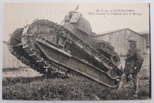 WWI France tank panzer char FT-17 Renault top postcard