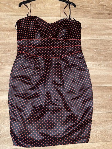 Robe noire rouge pois - robe,