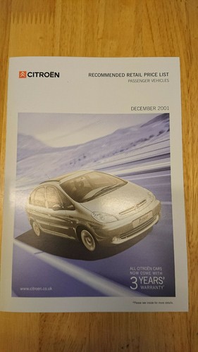 2001 citroen price list - 2001,