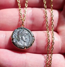 Collier Pendentif 4 Griffes Véritable Monnaie Bronze Romain Fait Main