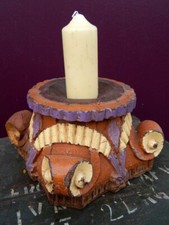 Bougeoir de Table Teck Bois Ancienne Colonne Recyclee Inde 28x28x20cm 6,5kg