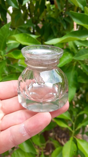Encrier verre meulé - verre, xixe