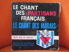 VINYL 45 T – CHANT DES PARTISANS FRANCAIS + DES MARAIS – RESISTANCE DEPORTATION