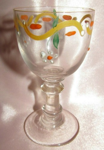 Verre liqueur décor floral - verre,