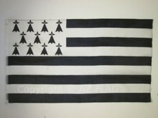 DRAPEAU BRETAGNE 150x90cm - DRAPEAU BRETON - FRANCE 90 x 150 cm Spécial Supporte