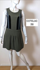 Cotélac Taille 38  Superbe robe sans manches kaki et noire