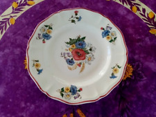 Plat sur Pied Biscuitier Digoin Sarreguemines DV Modèle Agreste Floral Coloré