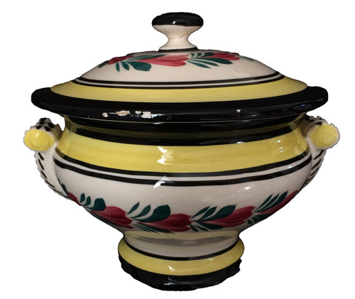 Pot couvert ancien - , faïence