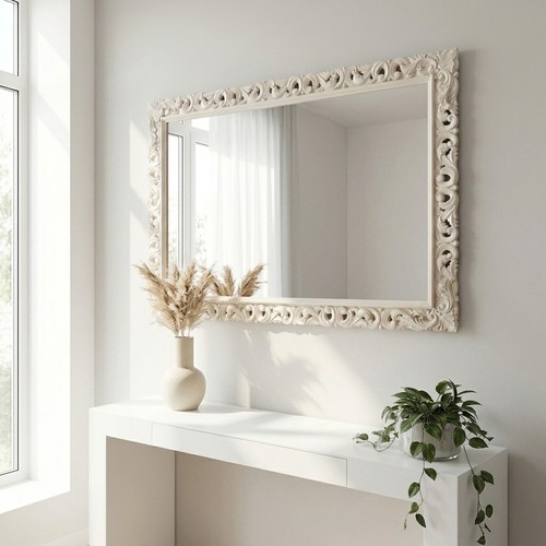 Miroir baroque 1135av ivoire - miroir,