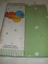 Bambini Kassatex Stars Dots Lines Mint Green White Shower Curtain  New