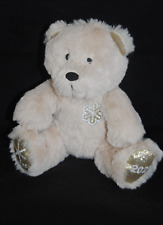 Doudou ours NOCIBE 2021 Crème Ecru Flocon Nocibé 21 cm assis peluche NEUF