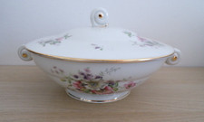 BELLE SOUPIERE DECOR  FLORAL EN PORCELAINE FINE DE LIMOGES DE GEORGES BOYER
